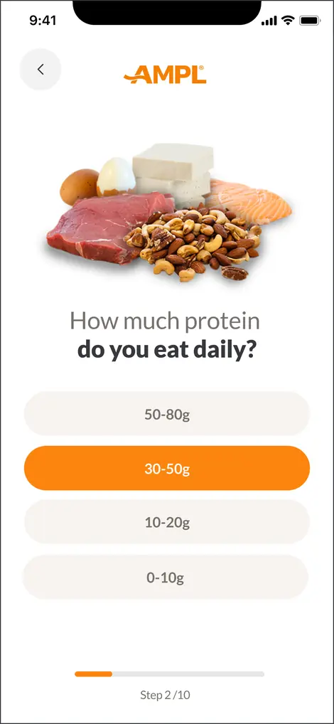 Onboarding · how much protein do you eat daily